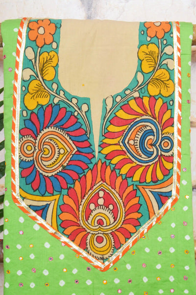 Pen Kalamkari Kurti Fabric - SSEthnics