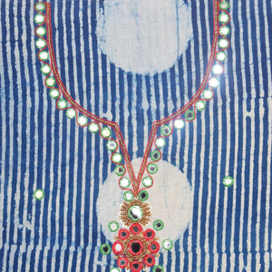 Indigo Mirror Work Kurti Fabric