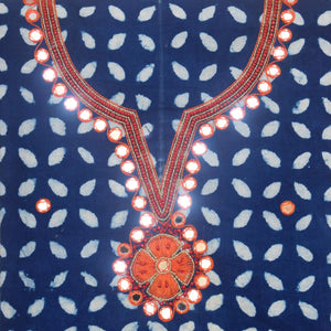 Indigo Mirror Work Kurti Fabric