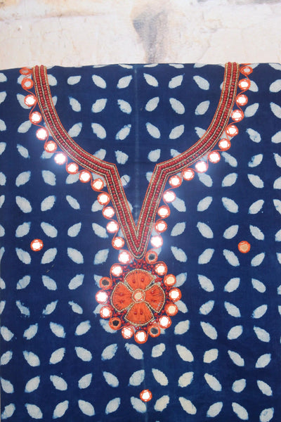 Indigo Mirror Work Kurti Fabric – alternate view