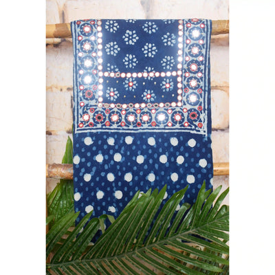 Indigo Mirror Work Kurti Fabric