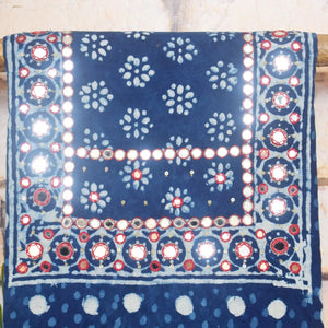 Indigo Mirror Work Kurti Fabric