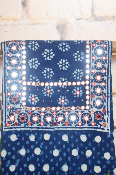 Indigo Mirror Work Kurti Fabric – alternate view