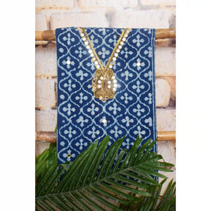 Indigo Mirror Work Kurti Fabric