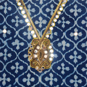 Indigo Mirror Work Kurti Fabric