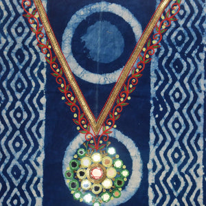 Indigo Mirror Work Kurti Fabric