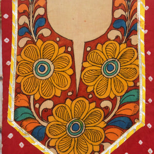 Pen Kalamkari Kurti Fabric - SSEthnics