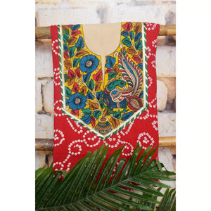 Pen Kalamkari Kurti Fabric - SSEthnics