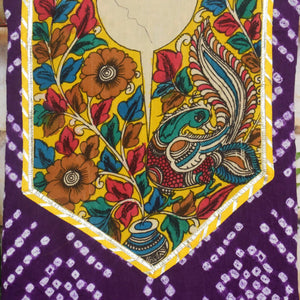 Pen Kalamkari Kurti Fabric - SSEthnics