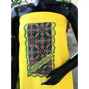 Bhagalpuri Cotton Silk Patola Inspired Patchwork Kurti