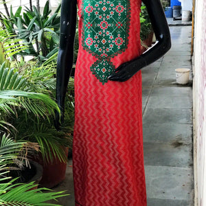 Bhagalpuri Cotton Silk Patola Inspired Patchwork Kurti
