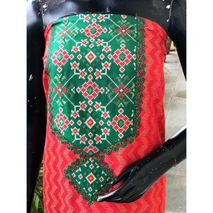 Bhagalpuri Cotton Silk Patola Inspired Patchwork Kurti