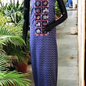 Bhagalpuri Cotton Silk Patola Inspired Patchwork Kurti
