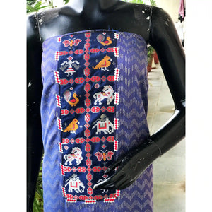 Bhagalpuri Cotton Silk Patola Inspired Patchwork Kurti