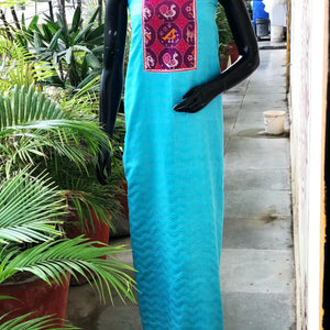 Bhagalpuri Cotton Silk Patola Inspired Patchwork Kurti