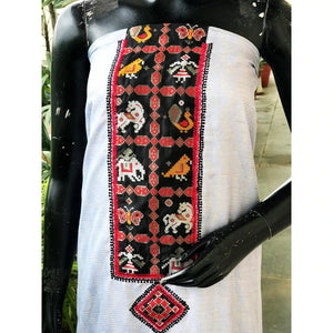 Bhagalpuri Cotton Silk Patola Inspired Patchwork Kurti