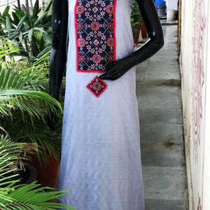 Bhagalpuri Cotton Silk Patola Inspired Patchwork Kurti