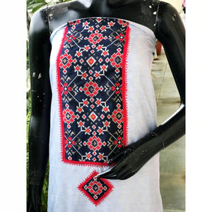 Bhagalpuri Cotton Silk Patola Inspired Patchwork Kurti