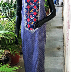 Bhagalpuri Cotton Silk Patola Inspired Patchwork Kurti