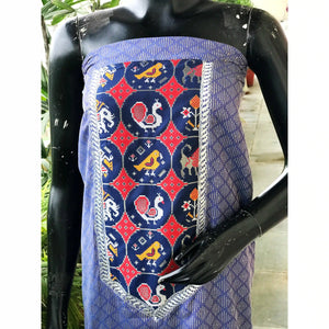 Bhagalpuri Cotton Silk Patola Inspired Patchwork Kurti