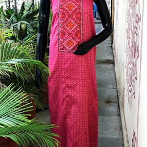 Bhagalpuri Cotton Silk Patola Inspired Patchwork Kurti
