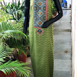 Bhagalpuri Cotton Silk Patola Inspired Patchwork Kurti