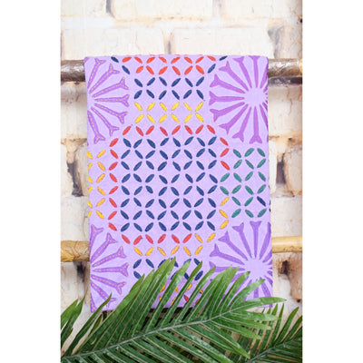 Lavender Applique Cotton Kurti with Sozni Embroidery