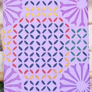 Lavender Applique Cotton Kurti with Sozni Embroidery