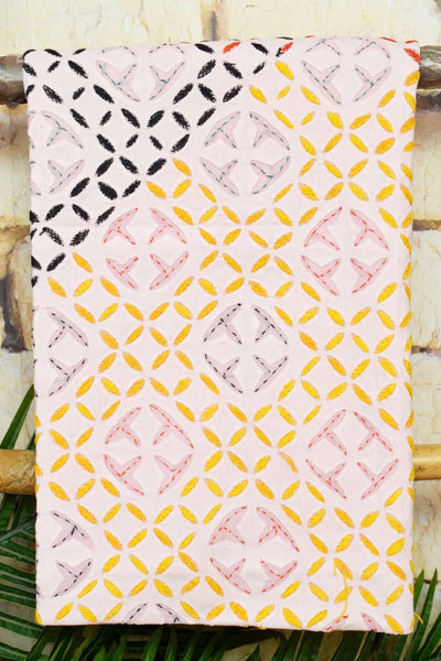 Light Pink Applique Cotton Kurti with Sozni Embroidery