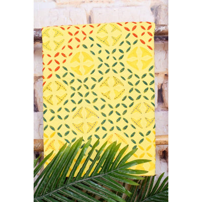 Yellow Applique Cotton Kurti with Sozni Embroidery