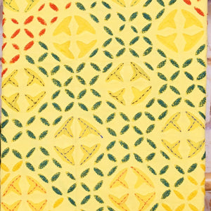 Yellow Applique Cotton Kurti with Sozni Embroidery