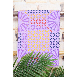 Lavender Applique Cotton Kurti with Sozni Embroidery