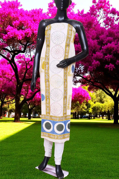 Designer Dabu Block Print Kurti Fabric