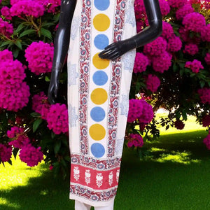 Designer Dabu Block Print Kurti Fabric