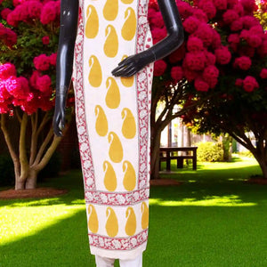 Designer Dabu Block Print Kurti Fabric