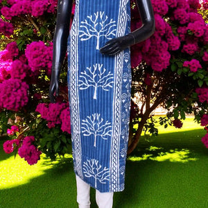 Designer Dabu Block Print Kurti Fabric