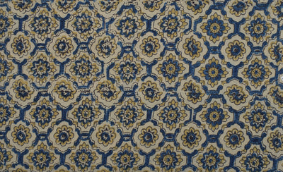 Cream Ajrakh Straight Cut Kurti