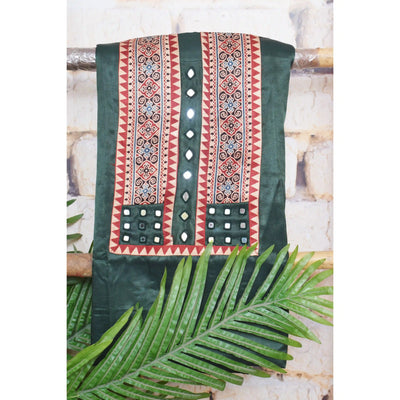 Mashru Silk Patchwork Kurtis Plus Size