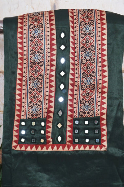 Mashru Silk Patchwork Kurtis Plus Size