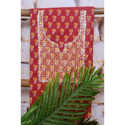 Jaipuri Hand Embroidered Cotton Kurti - SSEthnics