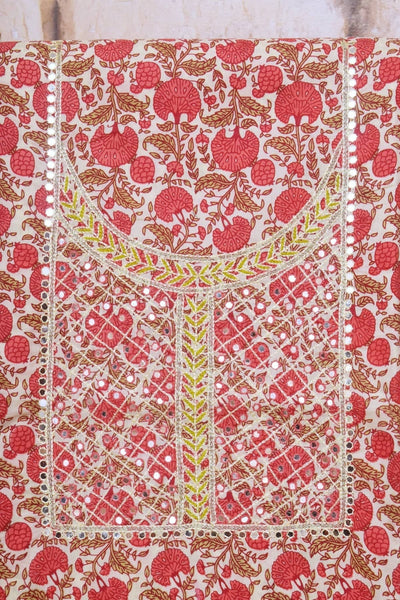 Jaipuri Hand Embroidered Cotton Kurti - SSEthnics