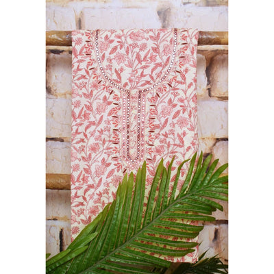 Jaipuri Hand Embroidered Cotton Kurti - SSEthnics