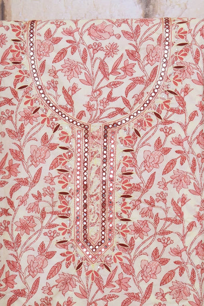 Jaipuri Hand Embroidered Cotton Kurti - SSEthnics