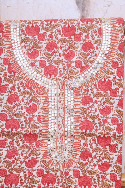 Jaipuri Hand Embroidered Cotton Kurti - SSEthnics