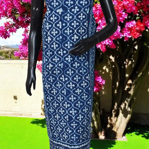 Indigo Mirror Work Kurti Fabric