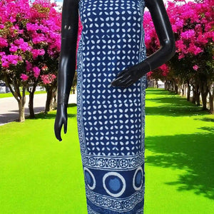 Indigo Mirror Work Kurti Fabric