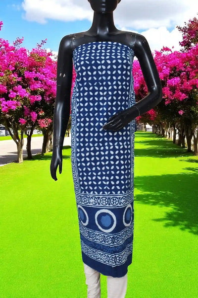 Indigo Mirror Work Kurti Fabric