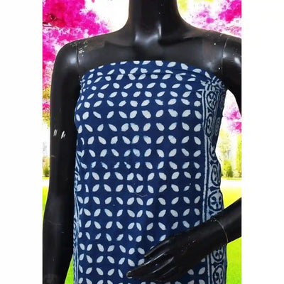 Indigo Mirror Work Kurti Fabric