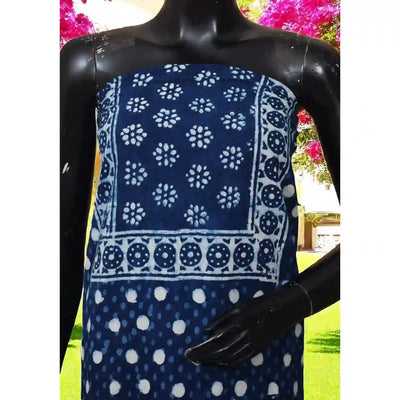 Indigo Mirror Work Kurti Fabric