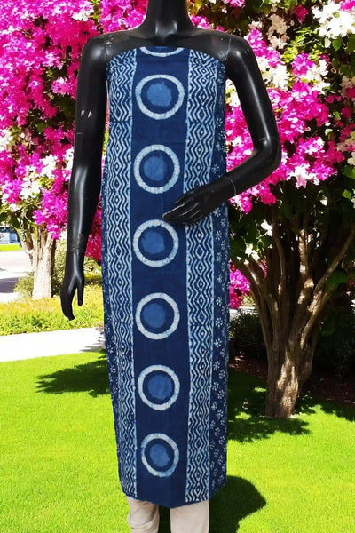 Indigo Mirror Work Kurti Fabric